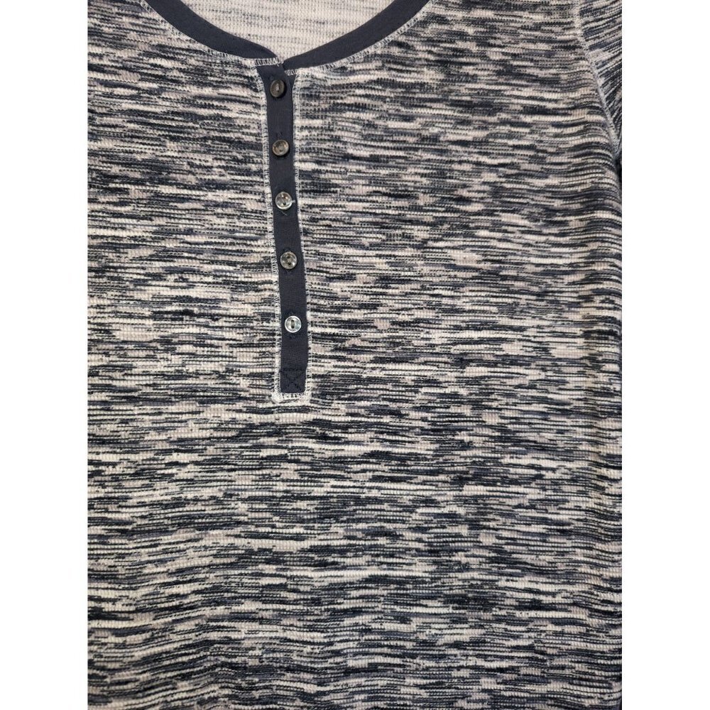 Victoria's Secret Women's Long Sleeve Henley Top Heather Blue Grey Small - Picture 2 of 5